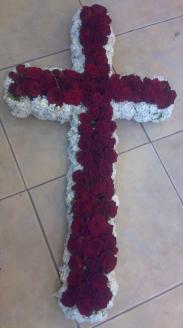 Special White & Red roses Cross.. from the heart.