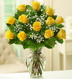 Yellow Roses Vase