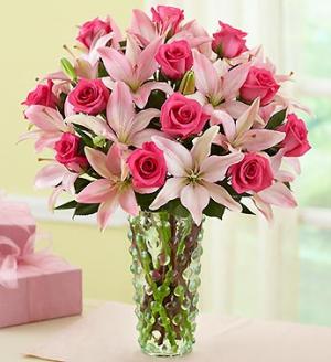 Pink Roses n ' Lilies