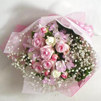 Pink n' White Roses Bouquet