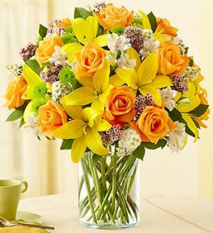 Orange Roses n' Yellow Lily