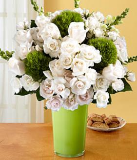 White Roses Vase