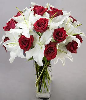 Red Roses & White Lilies Passion